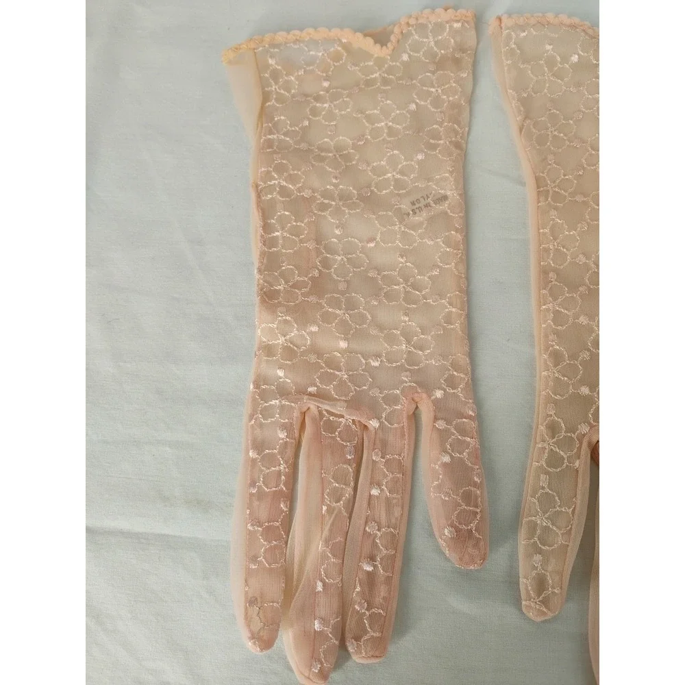 Vintage Pink Stretch‎ Formal Nylon Lace Floral 9.5